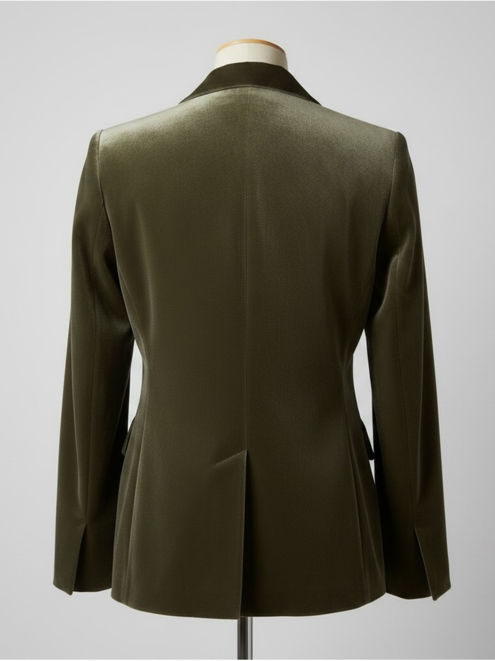 L'Agence Chamberlin Olive Velvet Blazer Single Button Fully Lined Size 6 - Picture 7 of 11